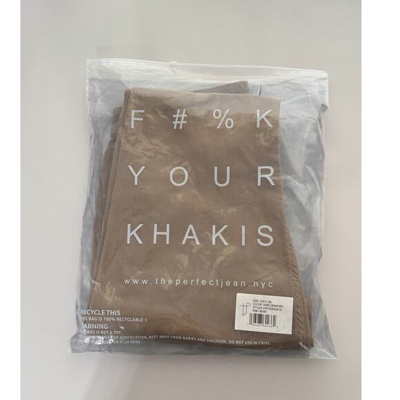 The Perfect Jean NYC Athletic Fit Denkhaki Denim Jeans Mens 32x28 Dark Khaki New - Picture 13 of 14